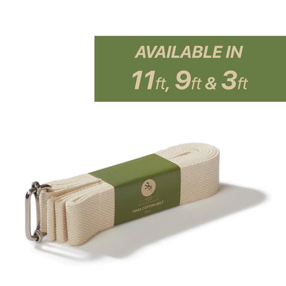 Yoga Combo Starter Kit - Set of 2 Natural Cork Block with 1 Cotton Strap/Belt 9ft